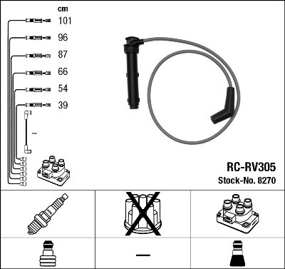 NGK 8270 Číslo výrobce: RC-RV305. EAN: 87295082706.