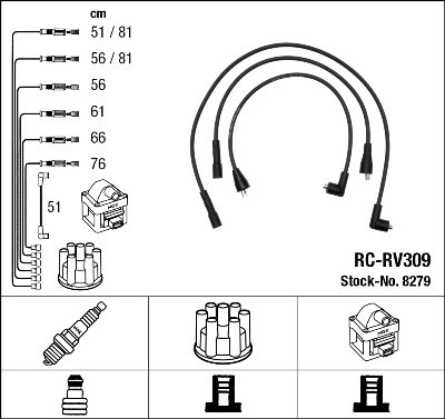 NGK 8279 Číslo výrobce: RC-RV309. EAN: 87295082799.