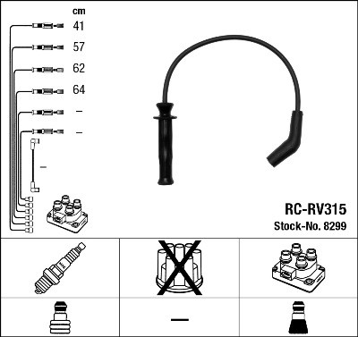 NGK 8299 Číslo výrobce: RC-RV315. EAN: 87295082997.