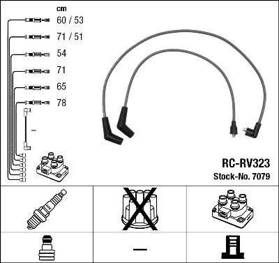 NGK 7079 Číslo výrobce: RC-RV323. EAN: 87295070796.