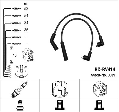 NGK 0889 Číslo výrobce: RC-RV414. EAN: 87295008898.
