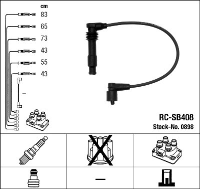 NGK 0898 Číslo výrobce: RC-SB408. EAN: 87295008980.