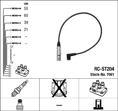NGK 7061 Číslo výrobce: RC-ST204. EAN: 87295070611.