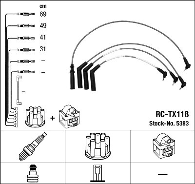 NGK 5383 Číslo výrobce: RC-TX118. EAN: 87295053836.