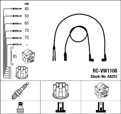 NGK 44253 Číslo výrobce: RC-VW1108. EAN: 87295442531.