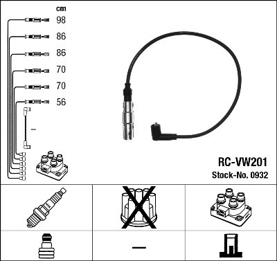 NGK 0932 Číslo výrobce: RC-VW201. EAN: 87295009321.