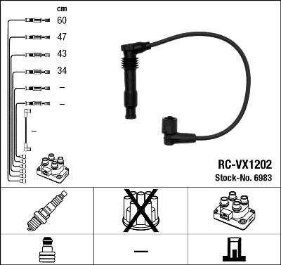 NGK 6983 Číslo výrobce: RC-VX1202. EAN: 87295069837.