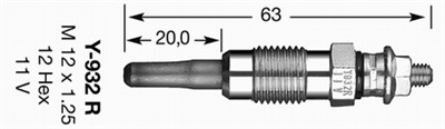 NGK 4956 Číslo výrobce: Y-932R. EAN: 87295149560.