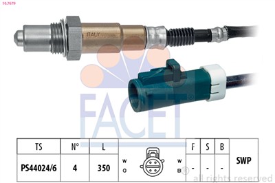 FACET 10.7679 Číslo výrobce: KW 497 679. EAN: 8012510093061.