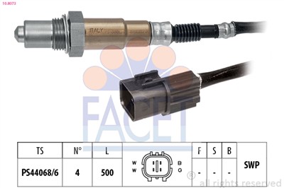 FACET 10.8073 Číslo výrobce: KW 498 073. EAN: 8012510015872.