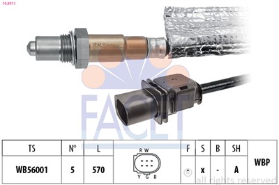 FACET 10.8411 Číslo výrobce: KW 498 411. EAN: 8012510031735.