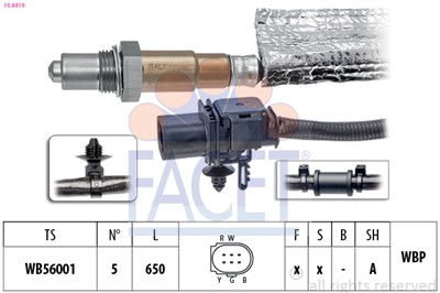 FACET 10.8419 Číslo výrobce: KW 498 419. EAN: 8012510031803.