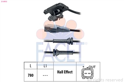 FACET 21.0032 Číslo výrobce: KW 460 032. EAN: 8012510053737.
