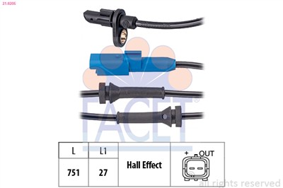 FACET 21.0205 Číslo výrobce: KW 460 205. EAN: 8012510062845.