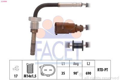 FACET 22.0098 Číslo výrobce: KW 422 098. EAN: 8012510053270.