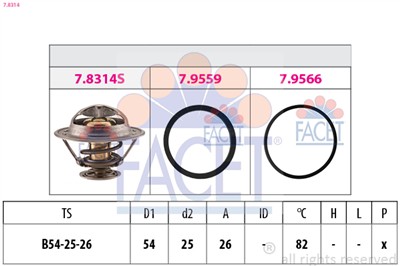 FACET 7.8314 Číslo výrobce: EPS 1.880.314. EAN: 8012510083505.