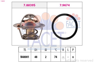 FACET 7.8839 Číslo výrobce: KW 580 839. EAN: 8012510034262.