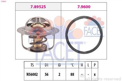FACET 7.8952 Číslo výrobce: KW 580 952. EAN: 8012510036082.