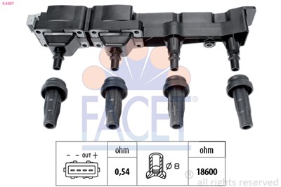 FACET 9.6307 Číslo výrobce: KW 470 407. EAN: 8012510032770.