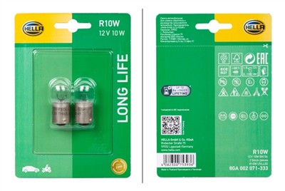 HELLA 8GA 002 071-333 Číslo výrobce: R10W12VLLB2. EAN: 4082300753936.