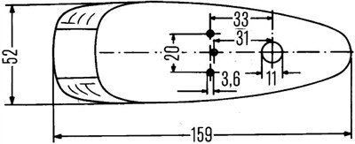 HELLA 2PF 001 638-011 Číslo výrobce: E1 11779. EAN: 4082300211665.