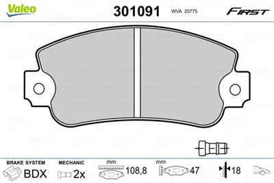 VALEO 301091 EAN: 3276423010910.