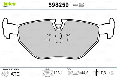 VALEO 598259 Číslo výrobce: 20996. EAN: 3276425982598.