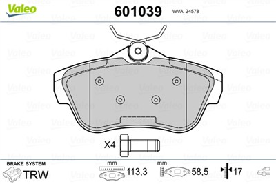 VALEO 601039 EAN: 3276426010399.
