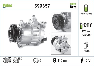 VALEO 699357 Číslo výrobce: DCS17E. EAN: 3276426993579.