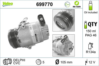 VALEO 699770 Číslo výrobce: CVC. EAN: 3276426997706.
