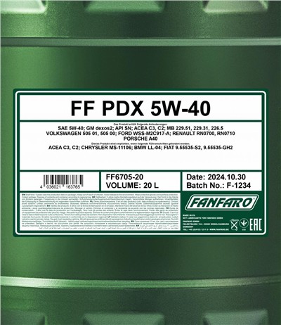 SCT - MANNOL FF6705-20 Číslo výrobce: SN.