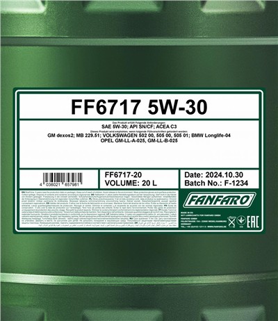 SCT - MANNOL FF6717-20 Číslo výrobce: C3.