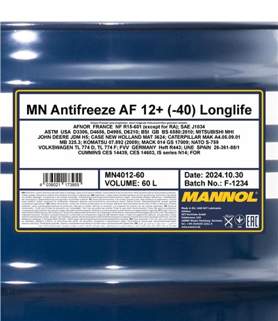 SCT - MANNOL MN4012-60 Číslo výrobce: J1034.