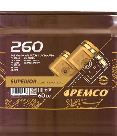 SCT - MANNOL PM0260-60 Číslo výrobce: A3.