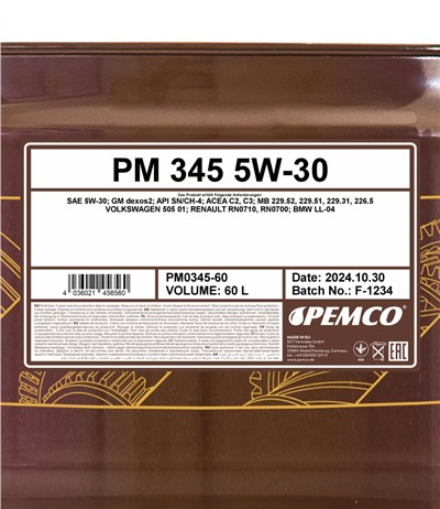 SCT - MANNOL PM0345-60 Číslo výrobce: C2. EAN: 4036021456560.