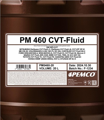 SCT - MANNOL PM0460-20 Číslo výrobce: BMW CVT EZL 799A. EAN: 4036021657882.