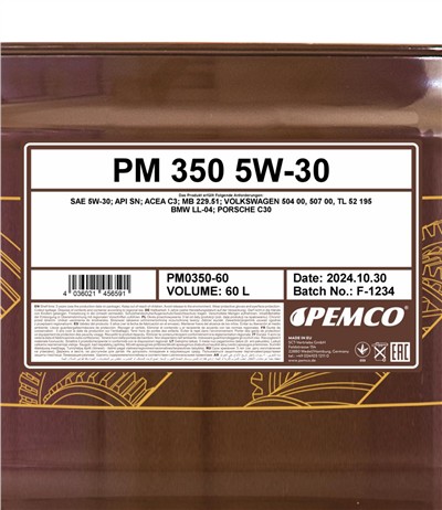 SCT - MANNOL PM0350-60 Číslo výrobce: SN. EAN: 4036021456591.