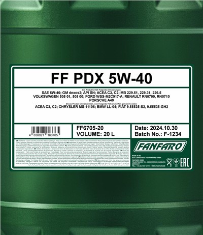 SCT - MANNOL FF6705-20 Číslo výrobce: SN. EAN: 4036021163765.