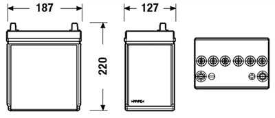 EXIDE EB356 Číslo výrobce: 53520GUG. EAN: 3661024034333.