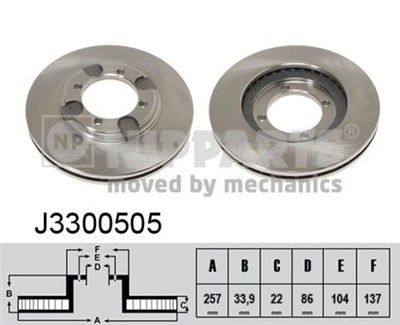 NIPPARTS J3300505 EAN: 8711768050399.