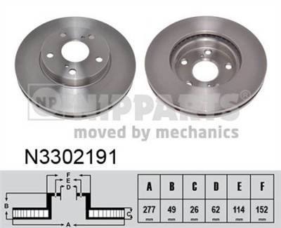 NIPPARTS N3302191 EAN: 8718638387296.