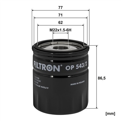FILTRON OP 543/2 EAN: 5904608035431.