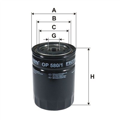 FILTRON OP 580/1 EAN: 5904608015808.