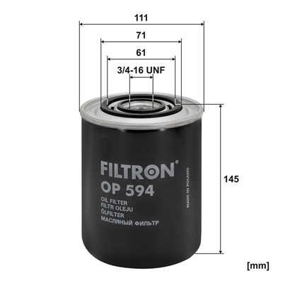 FILTRON OP 594 EAN: 5904608005946.