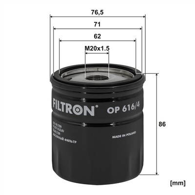 FILTRON OP 616/4 EAN: 5904608056160.