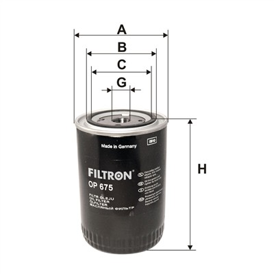FILTRON OP 675 EAN: 5904608006752.
