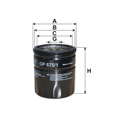 FILTRON OP 675/1 EAN: 5904608026750.