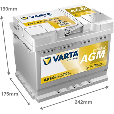 VARTA 560901068K262 Číslo výrobce: 560901068. EAN: 4016987167229.