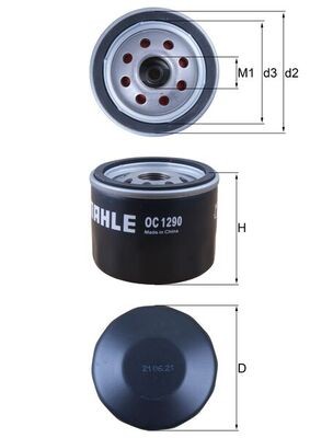 MAHLE ORIGINAL OC 1290 Číslo výrobce: 72384037. EAN: 4009026945599.