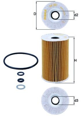 MAHLE ORIGINAL OX 351D Číslo výrobce: 70388112. EAN: 4009026724927.